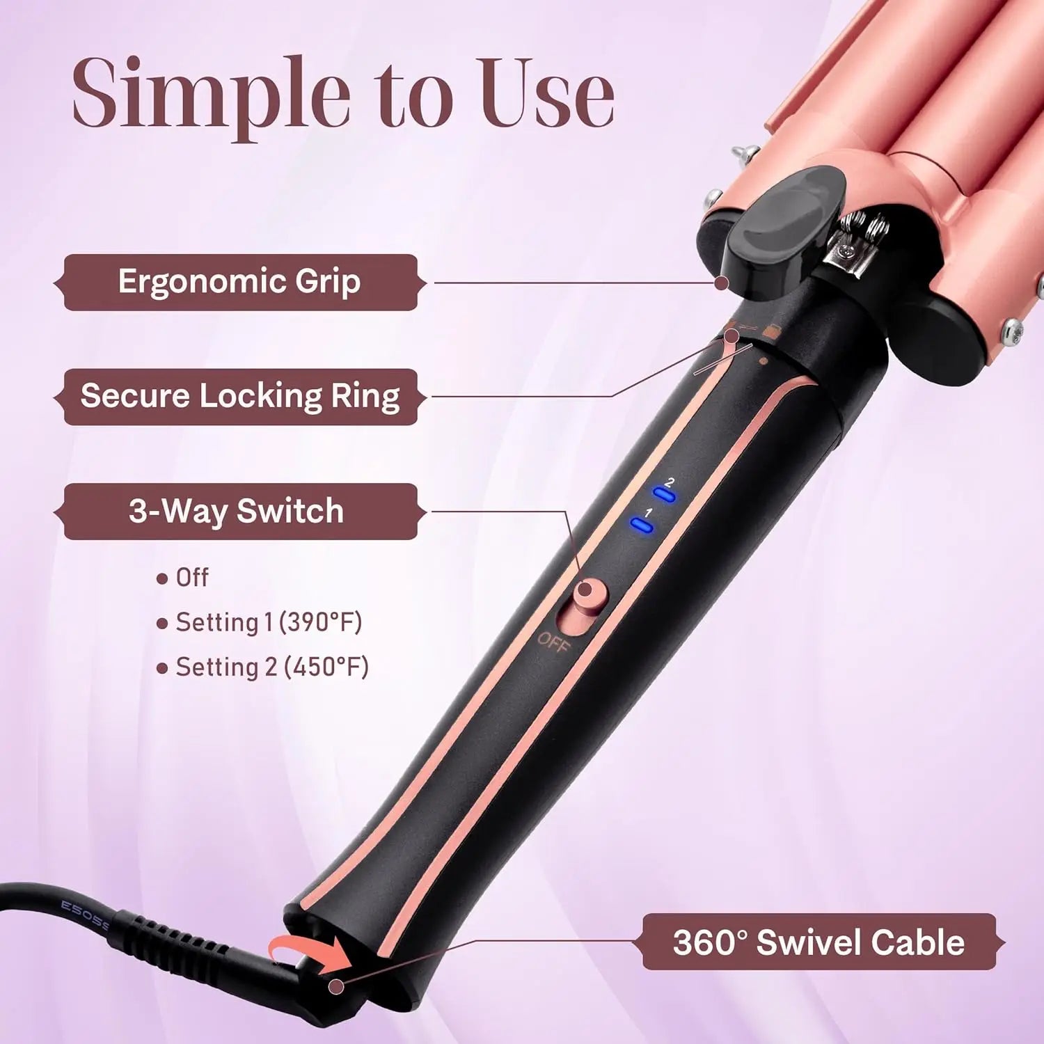 6-in-1 Hair Curling Wand Set