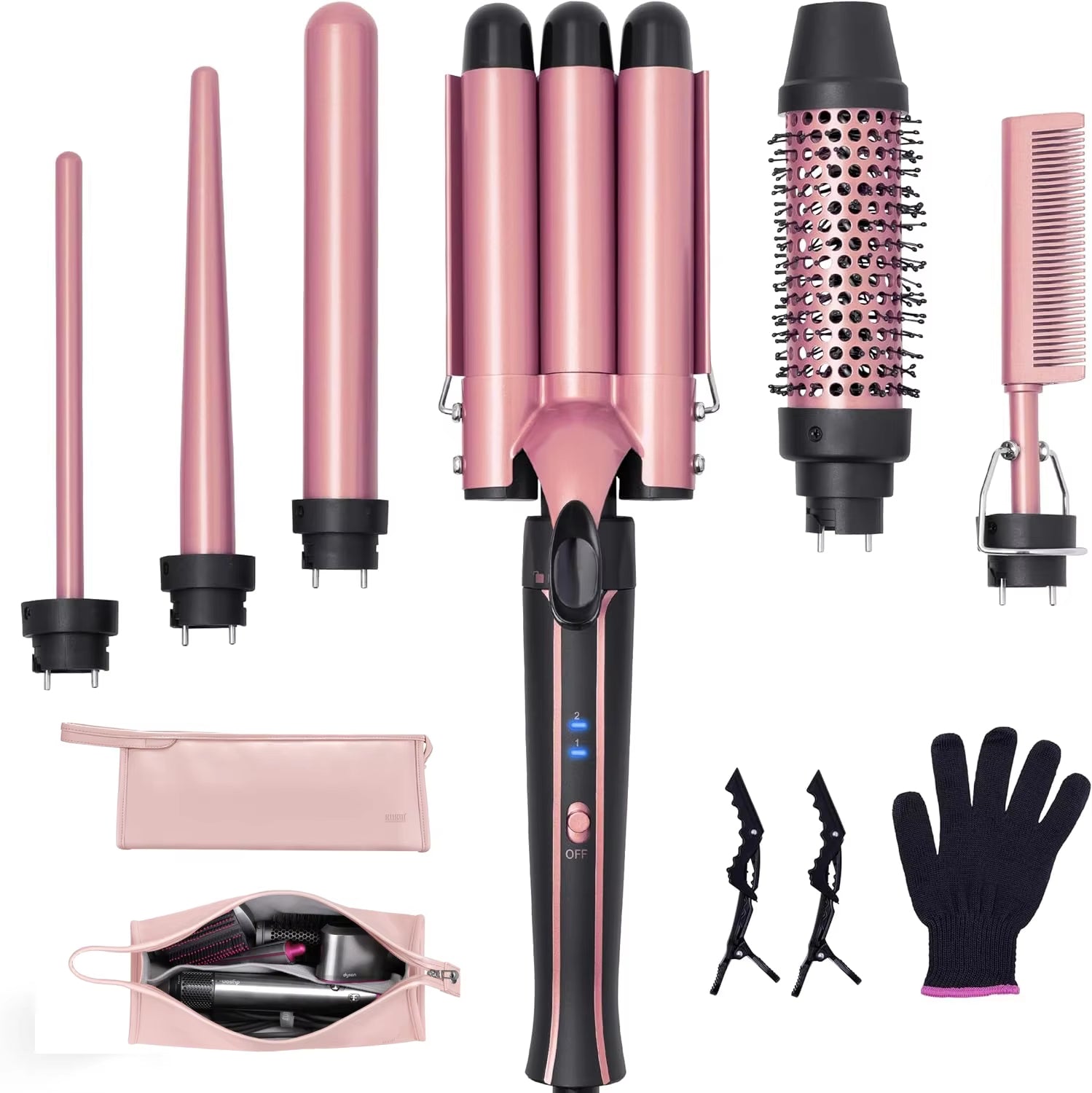 6-in-1 Hair Curling Wand Set